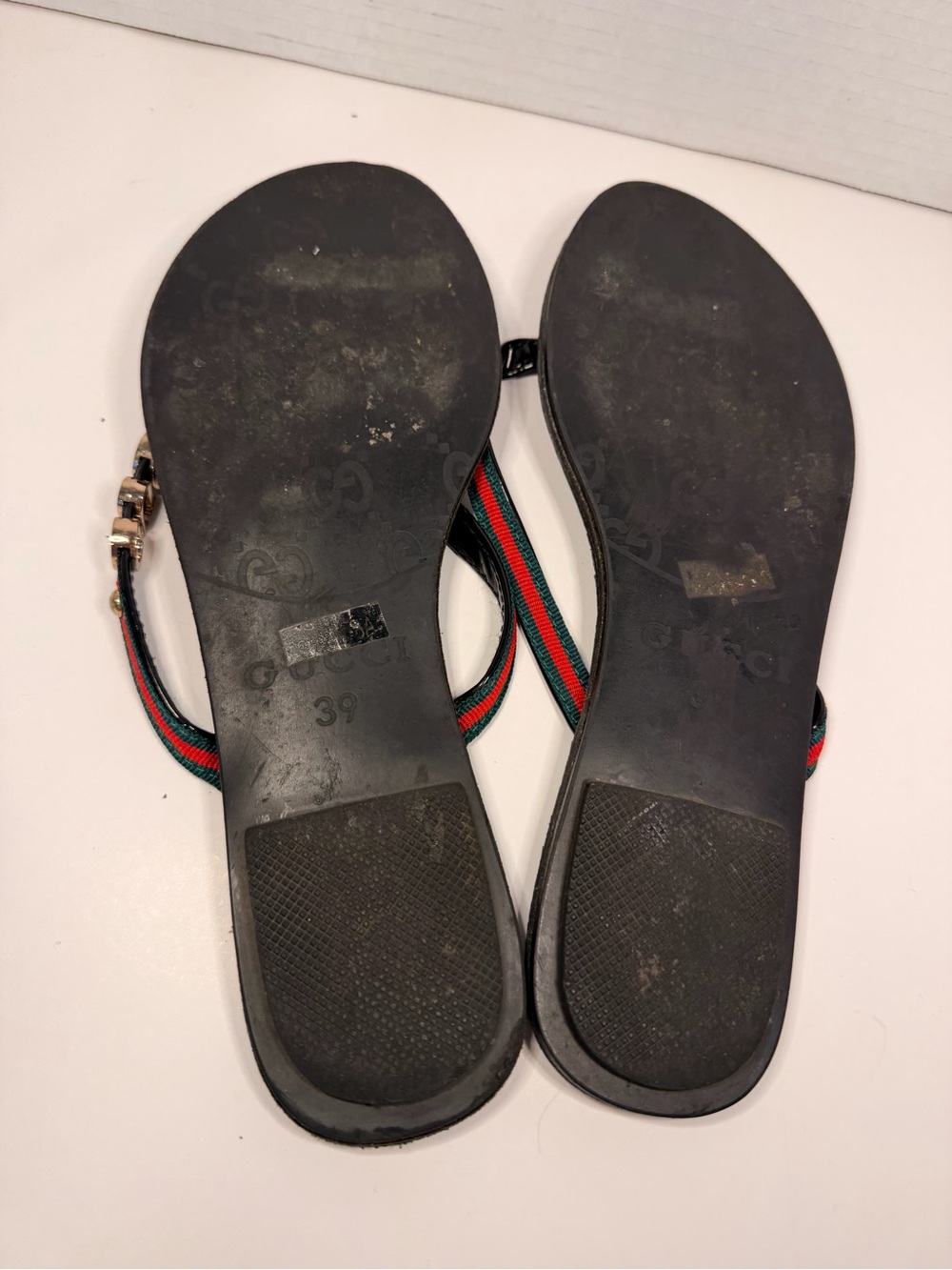 Gucci GG Logo Web Stripe Thong Sandals Black Size
39 - Picture 5 of 6